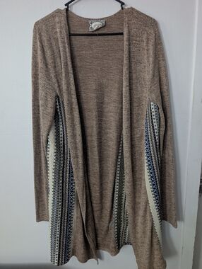 Skonhet Geometric Aztec Print Open Front Cardigan Sweater Size M‎